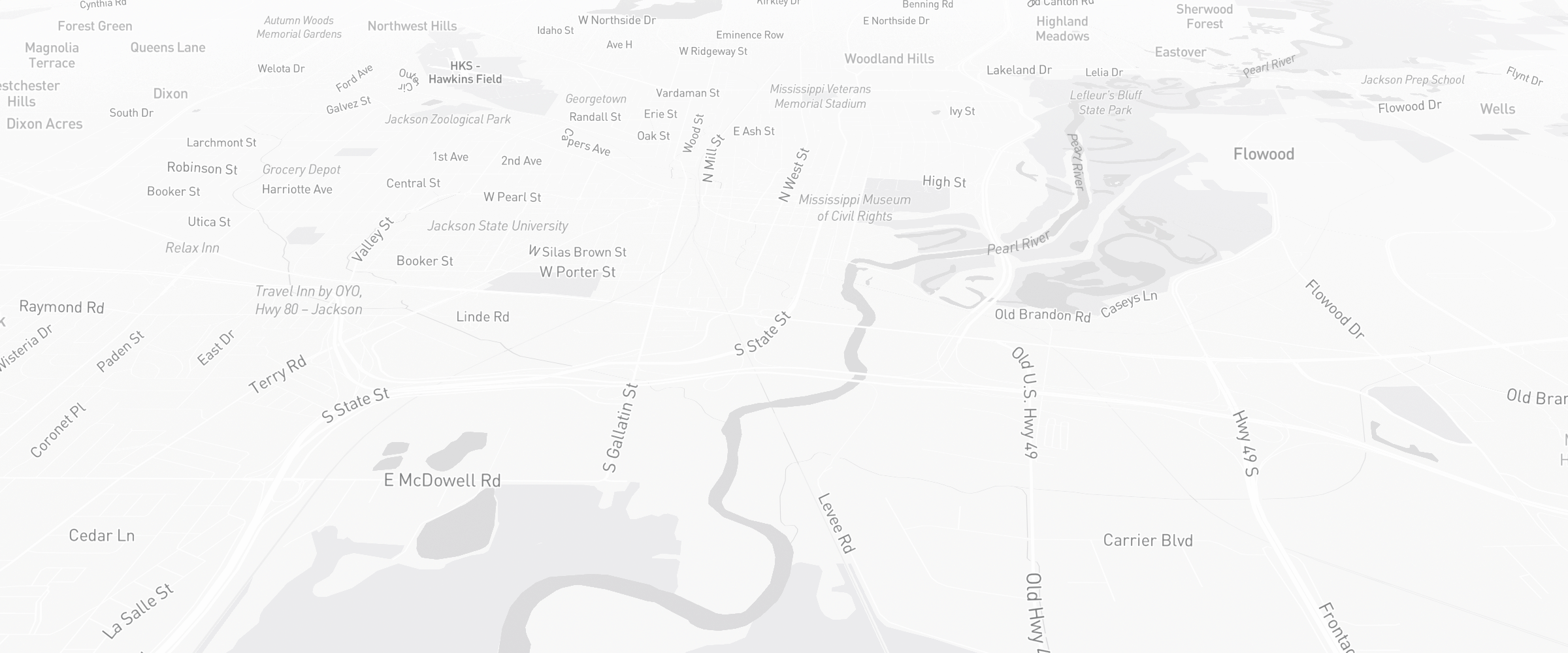 Neighborhood map of Jackson, MS — the area served by Life Insurance Agents of Jackson Group